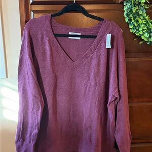 Old Navy Deep Plum V-Neck Sweater